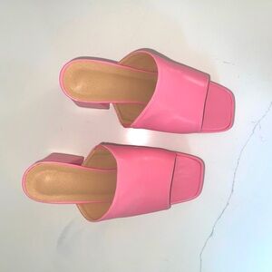 SHEIN “platform mules”. Vibrant baby pink color. USA Size 8.